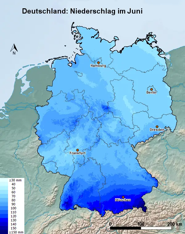 Deutschland Juni Regen