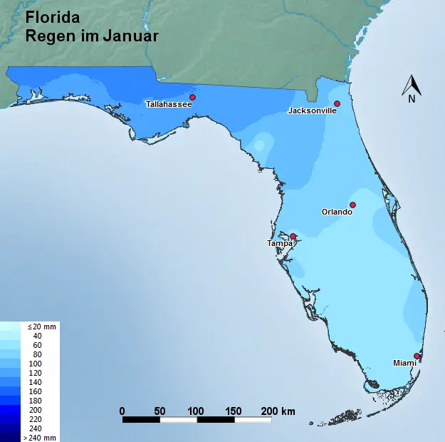 Florida Januar Regen