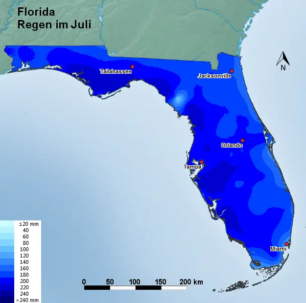 Florida Juli Regen