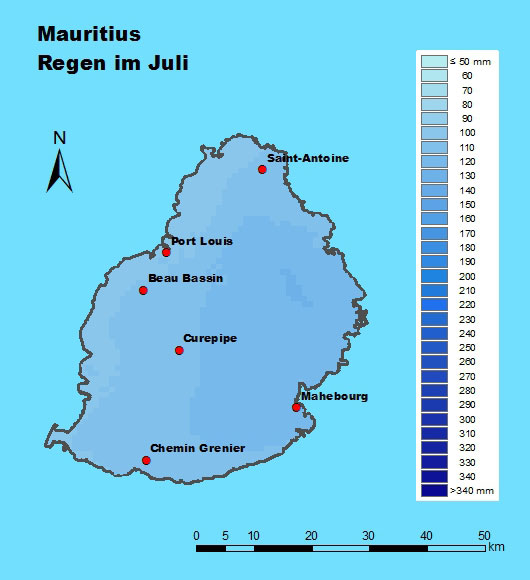 Mauritius Regen Juli