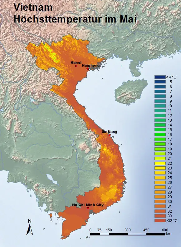Vietnam Höchsttemperatur Mai